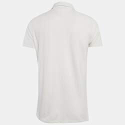 مملوكة مسبقًا Polo Ralph Lauren White Cotton Custom Fit Polo T-Shirt M