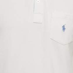 مملوكة مسبقًا Polo Ralph Lauren White Cotton Custom Fit Polo T-Shirt M