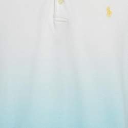 مملوكة مسبقًا Polo Ralph Lauren Blue Ombre Pique Polo T-Shirt L