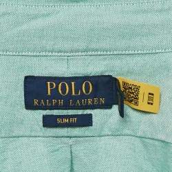 Pre Owned Polo Ralph Lauren Green Cotton Slim Fit Shirt L
