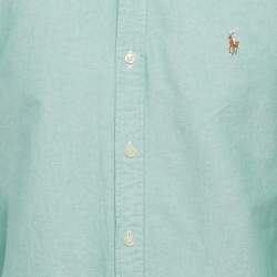 Pre Owned Polo Ralph Lauren Green Cotton Slim Fit Shirt L