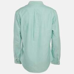 Pre Owned Polo Ralph Lauren Green Cotton Slim Fit Shirt L