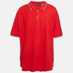 مملوكة مسبقًا Polo Ralph Lauren Red Cotton Knit Polo T-Shirt 5XL