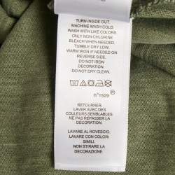 مملوكة مسبقًا تي شيرت بولو رالف لورين قطن محبوك بطباعة شعار زيتي مقاس وسط