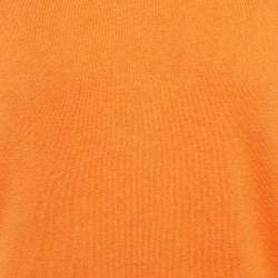 مملوكة مسبقًا بلوفر بولو رالف لورين تريكو برتقالي برقبة على شكل V مقاس متوسط - ميديم