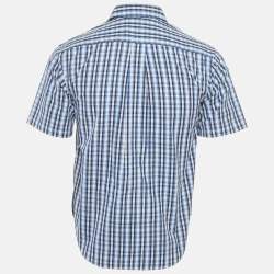 Pre Owned Polo Ralph Lauren Blue Checks Cotton Short Sleeve Shirt M