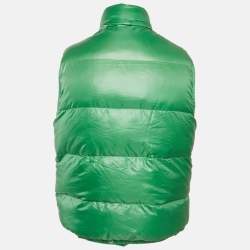 مملوكة مسبقًا سترة بولو رالف لورين مبطنة بتفاصيل تطريز من النايلون الأخضر مقاس متوسط