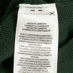 مملوكة مسبقًا سترة بولو رالف لورين قطنية خضراء بحياكة وسحاب نصف أمامي مقاس كبير جدًا - إكس إكس لارج