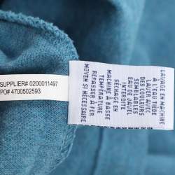 Pre Owned Polo Ralph Lauren Blue Jersey Logo Applique Classic Fit Polo T-Shirt L