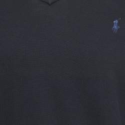 مملوكة مسبقًا بلوفر بولو رالف لورين تريكو برتقالي برقبة على شكل V مقاس متوسط - ميديم