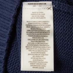 Pre Owned بول و رالف لورين بنطال رياضي طويل أزرق كحلي مطرز مقاس صغير - سمول