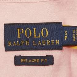Pre Owned Polo Ralph Lauren Pink Linen Relaxed Fit Shirt S