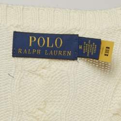 مملوكة مسبقًا Polo Ralph Lauren Cream Cable-Knit Jumper M