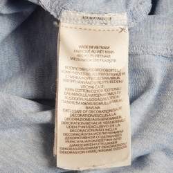 Pre Owned Polo Ralph Lauren Blue Logo Embroidered Jersey T-Shirt L