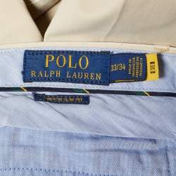 Pre Owned بنطلون بولو رالف لورين جبردين بيج مطاط قصّة ضيّقة مقاس كبير