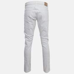 Pre Owned Polo Ralph Lauren White Denim Sullivan Slim Jeans L/ Waist 33"