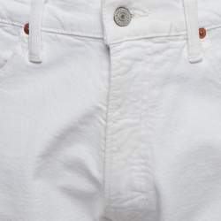 Pre Owned Polo Ralph Lauren White Denim Sullivan Slim Jeans L/ Waist 33"