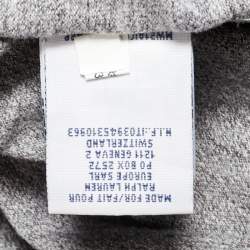 Pre Owned Polo Ralph Lauren Grey Jersey Custom Fit Polo T-Shirt XL