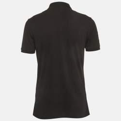Pre Owned Polo Ralph Lauren Black Cotton Pique Polo T-Shirt M
