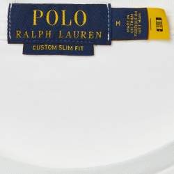 Pre Owned Polo Ralph Lauren White/Navy Blue Cotton T-Shirt & Shorts Set M