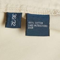 Pre Owned بنطلون بولو رالف لورين غاباردين بيج قَصّة عادية مقاس كبير جدًا - إكس لارج