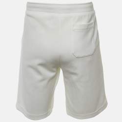 مملوكة مسبقًا Polo Ralph Lauren White Logo Print Jersey Shorts M