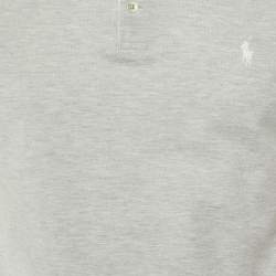 Pre Owned Polo Ralph Lauren Grey Jersey Polo T-Shirt M