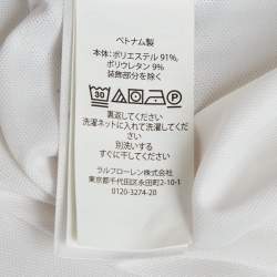 Pre Owned Polo Ralph Lauren White Jersey US Open Slim Fit Polo T-Shirt L