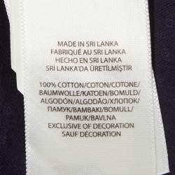 Pre Owned قميص بولو رالف لورين قطني مطبوع أزرق بقصة ضيقة مقاس كبير جدًا - إكس إكس لارج