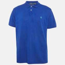 Pre Owned Polo Ralph Lauren Blue Pique Polo T-Shirt XL