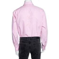 Pre Owned Polo Ralph Lauren Pink Gingham Checkered Cotton Custom Fit Shirt L