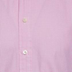 Pre Owned Polo Ralph Lauren Pink Gingham Checkered Cotton Custom Fit Shirt L