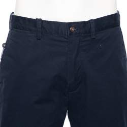 Pre Owned Polo Ralph Lauren Navy Blue Cotton Classic Fit Formal Pants L