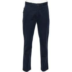 Pre Owned Polo Ralph Lauren Navy Blue Cotton Classic Fit Formal Pants L