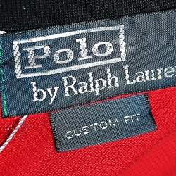 Pre Owned Polo Ralph Lauren Red Cotton Pique Summer Classic Slim Fit Polo T-Shirt S