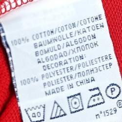 Pre Owned Polo Ralph Lauren Red Cotton Pique Summer Classic Slim Fit Polo T-Shirt S