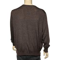 Pre Owned بلوفر بولو باي رالف لورين صوف بني بأكمام طويلة 1XB