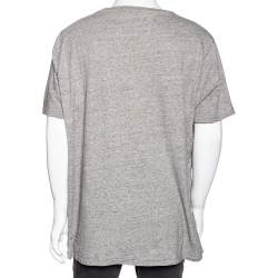 Pre Owned  تي شيرت بولو رالف لورين قطن رصاصي بقصة ضيقة مقاس كبير جدًا جدًا - إكس إكس لارج