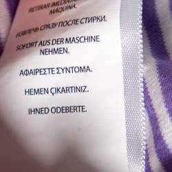 مملوكة مسبقًا تي شيرت رالف لورين بولو  قطن مخطط بنفسجي بقصة كلاسيك مقاس كبير - لارج