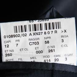 مملوكة مسبقًا Polo Ralph Lauren Navy Blue Wool Logo Crest Embroidered Blazer 5XL