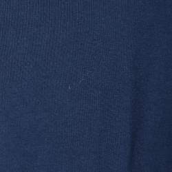 Pre Owned Polo Ralph Lauren Navy Blue Bear Printed Cotton Knit Hoodie XL