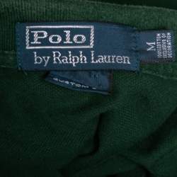 Pre Owned Polo Ralph Lauren Green Cotton Polo T-shirt M