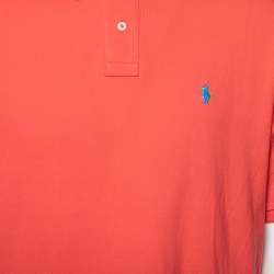 Pre Owned Polo Ralph Lauren Pink Cotton Pique Classic Fit Polo T-Shirt XL