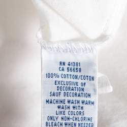 Pre Owned Polo Ralph Lauren White Cotton Logo Embroidered Custom Fit T-Shirt S