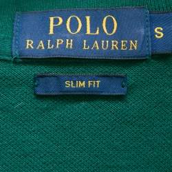 Pre Owned Polo Ralph Lauren Green Cotton Pique Slim Fit Polo T-shirt S