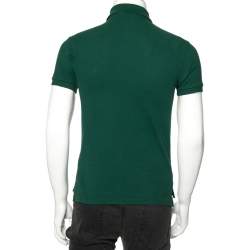 Pre Owned Polo Ralph Lauren Green Cotton Pique Slim Fit Polo T-shirt S
