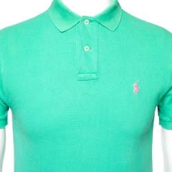 مملوكة مسبقًا Polo Ralph Lauren Green Cotton Polo T-Shirt S