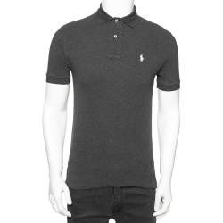 مملوكة مسبقًا Polo Ralph Lauren Grey Pique Cotton Polo T-Shirt XS