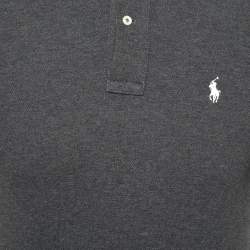 مملوكة مسبقًا Polo Ralph Lauren Grey Pique Cotton Polo T-Shirt XS