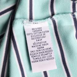 Pre Owned Polo Ralph Lauren Green Striped Knit Polo T-Shirt XL